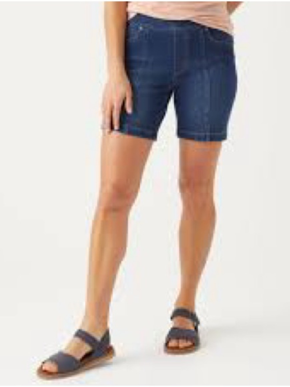 Duluth Trading Co Women’s Black Denim Pull On Shorts Sz 10